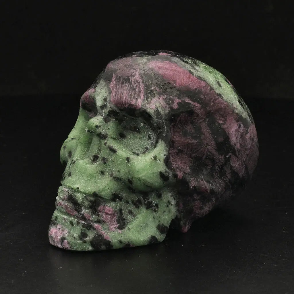 Get your Skull of Vitality: Ruby Zoisite Crystal Creation online now or in store at Forever Gems in Franschhoek, South Africa