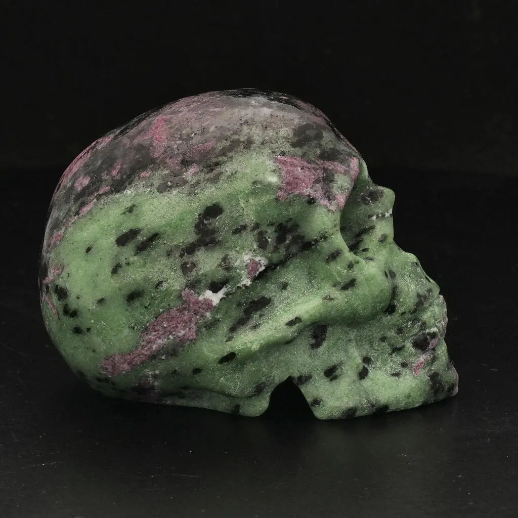 Get your Skull of Vitality: Ruby Zoisite Crystal Creation online now or in store at Forever Gems in Franschhoek, South Africa