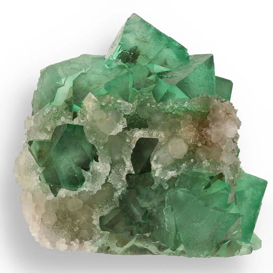 Get your Rare Green Fluorite Octahedral Crystal Cluster with Quartz - Riemvasmaak, Northern Cape, South Africa online now or in store at Forever Gems in Franschhoek, South Africa