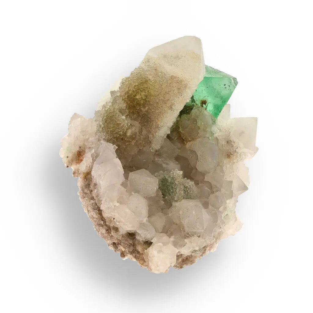 Get your Rare Green Fluorite Octahedral Crystals with Quartz Matrix - Riemvasmaak, Northern Cape, South Africa online now or in store at Forever Gems in Franschhoek, South Africa