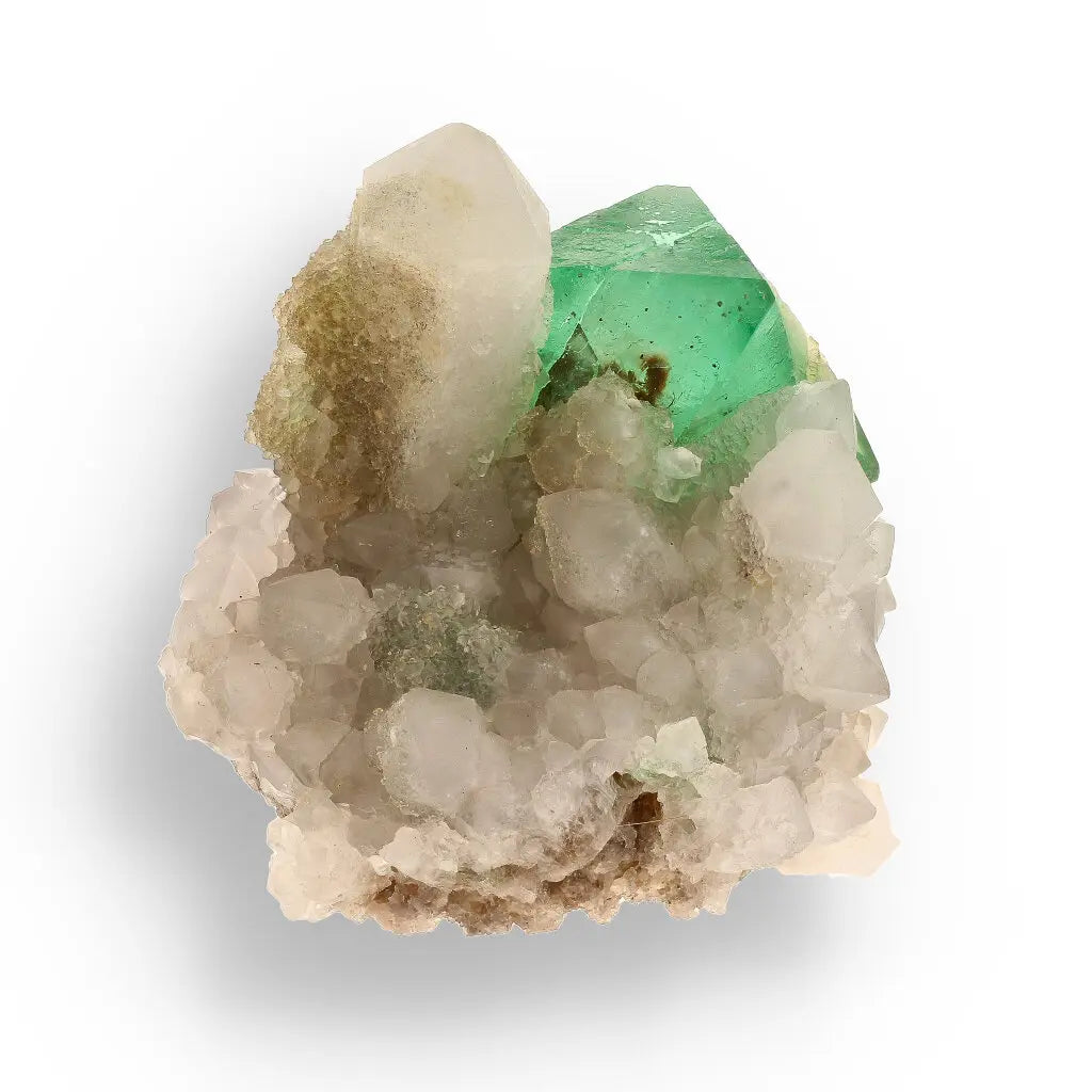 Get your Rare Green Fluorite Octahedral Crystals with Quartz Matrix - Riemvasmaak, Northern Cape, South Africa online now or in store at Forever Gems in Franschhoek, South Africa