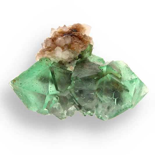 Get your Small Green Fluorite Octahedral Cluster with Purple Core and Quartz - Riemvasmaak, Northern Cape, South Africa online now or in store at Forever Gems in Franschhoek, South Africa