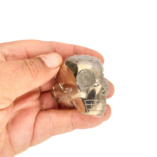 Get your Mystical Pyrite Carved Skull: A Unique Fusion of Power & Protection online now or in store at Forever Gems in Franschhoek, South Africa