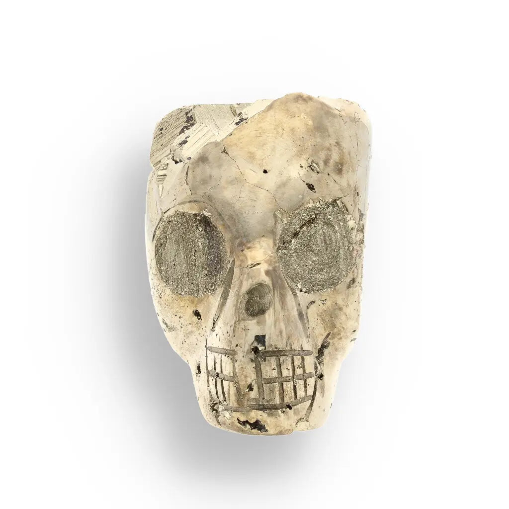 Get your Unique Pyrite Carved Skull: Protection, Prosperity, and Ancient Magic online now or in store at Forever Gems in Franschhoek, South Africa