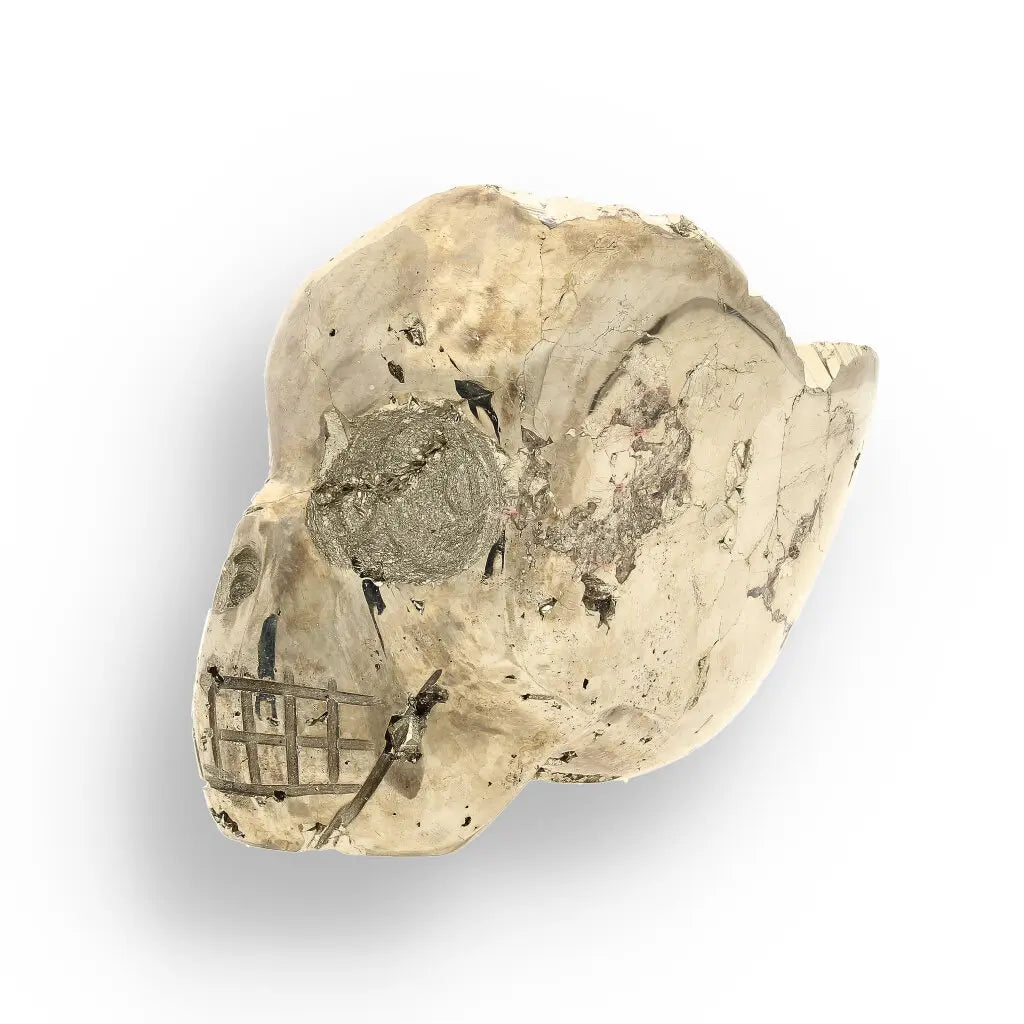 Get your Unique Pyrite Carved Skull: Protection, Prosperity, and Ancient Magic online now or in store at Forever Gems in Franschhoek, South Africa
