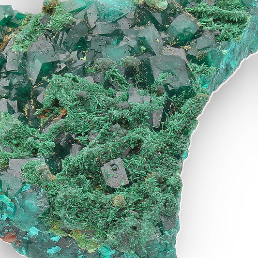 Kimbedi Dioptase Crystal Plate with Malachite & Plancheite
