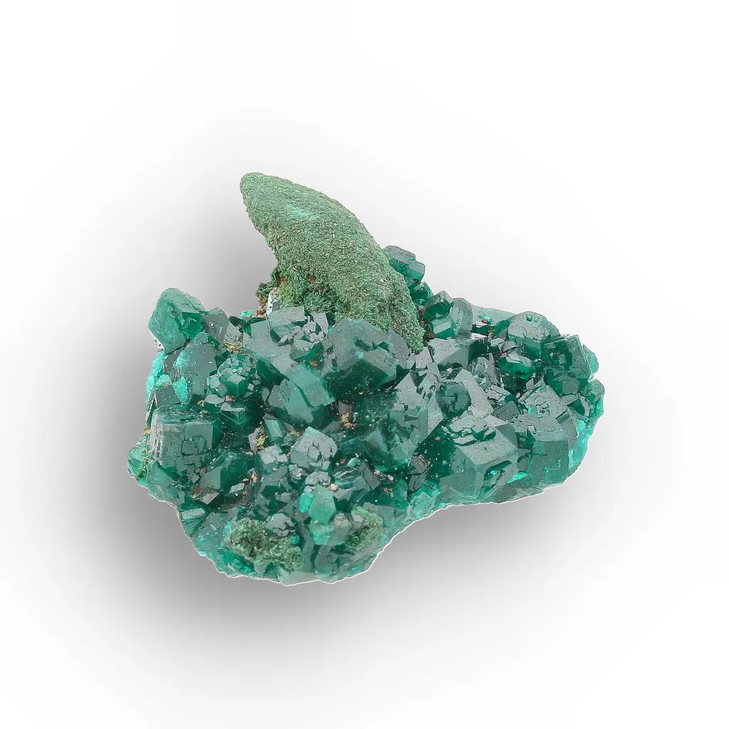 Dioptase with Malachite from Congo Crystal Specimen