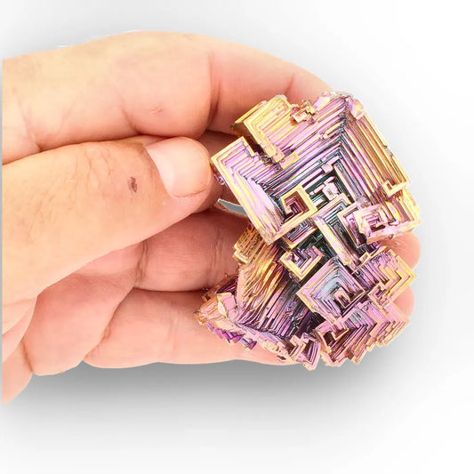 Get your Bismuth Hopper Crystal – Vivid Iridescent Geometric Structure online now or in store at Forever Gems in Franschhoek, South Africa