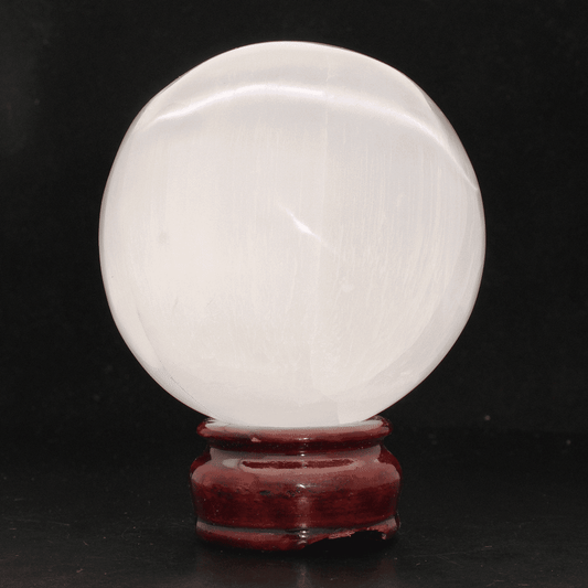 Get your Satin Spar (Selenite) Sphere - Luminous White Crystal for Meditation and Spiritual Healing online now or in store at Forever Gems in Franschhoek, South Africa