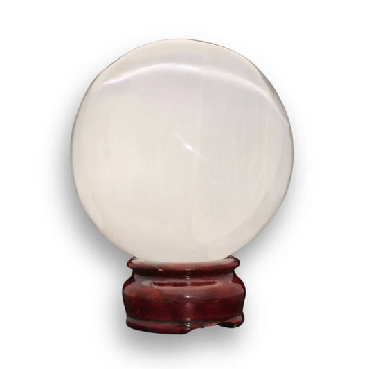 Get your Satin Spar (Selenite) Sphere - Luminous White Crystal for Meditation and Spiritual Healing online now or in store at Forever Gems in Franschhoek, South Africa