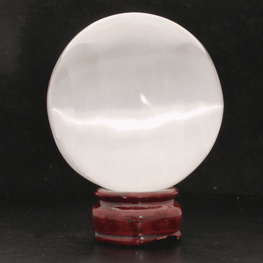 Get your Satin Spar (Selenite) Sphere - Silky White Crystal for Meditation & Energy Cleansing online now or in store at Forever Gems in Franschhoek, South Africa