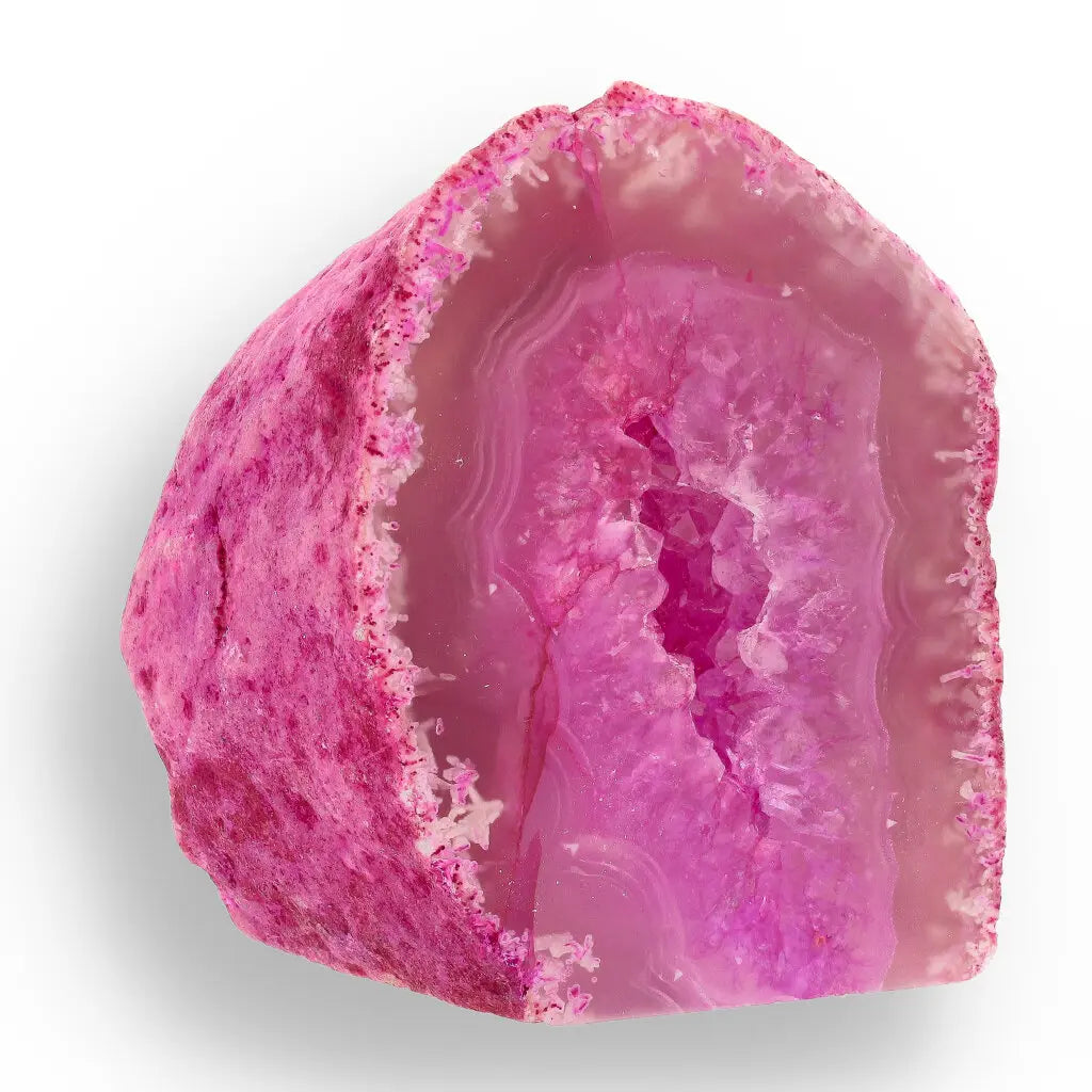 Get your Vibrant Pink Agate Dyed Flat Base Geode online now or in store at Forever Gems in Franschhoek, South Africa