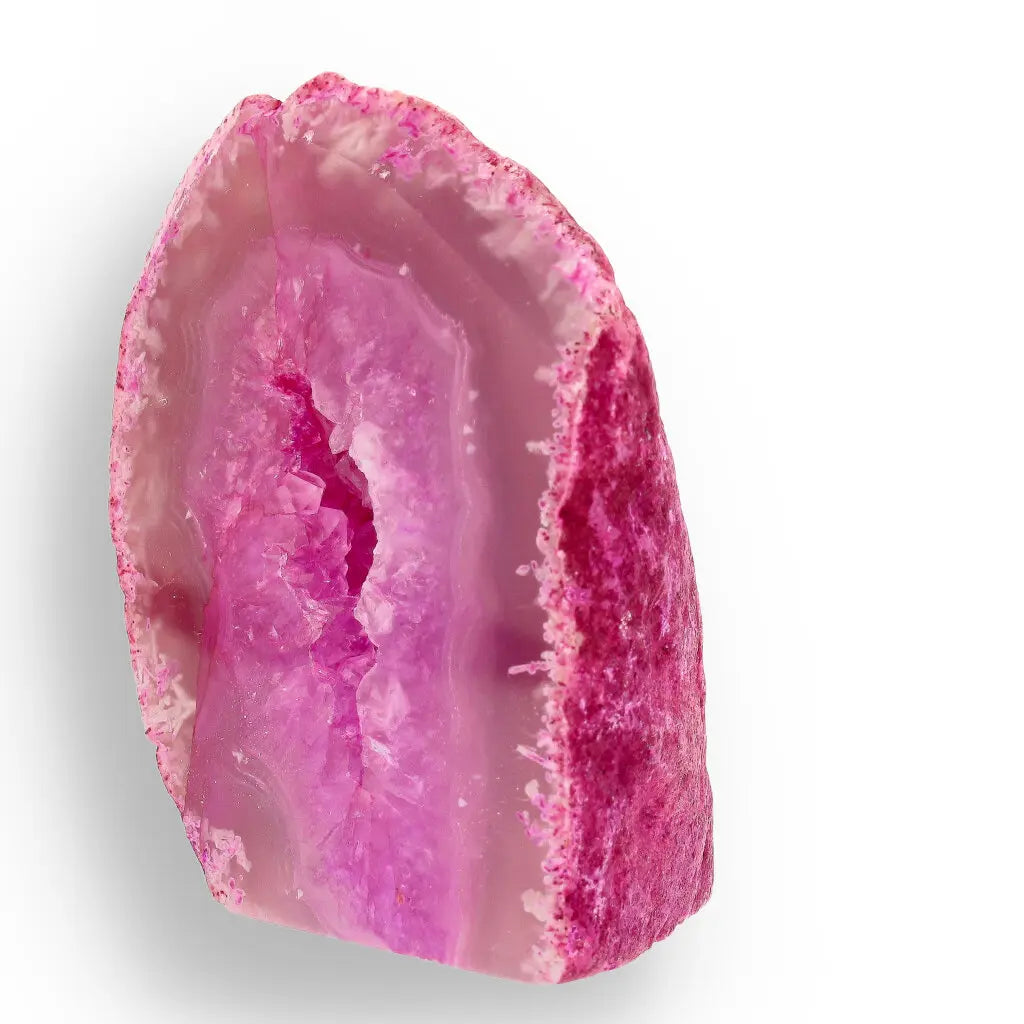 Get your Vibrant Pink Agate Dyed Flat Base Geode online now or in store at Forever Gems in Franschhoek, South Africa