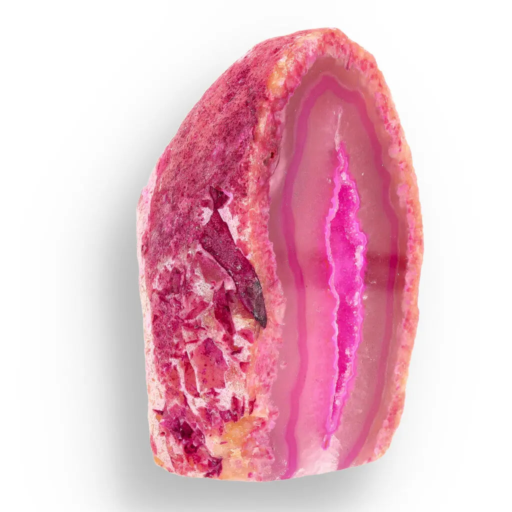 Get your Agate Crystal Cave - Pink Dyed Polished Flat Base Geode online now or in store at Forever Gems in Franschhoek, South Africa
