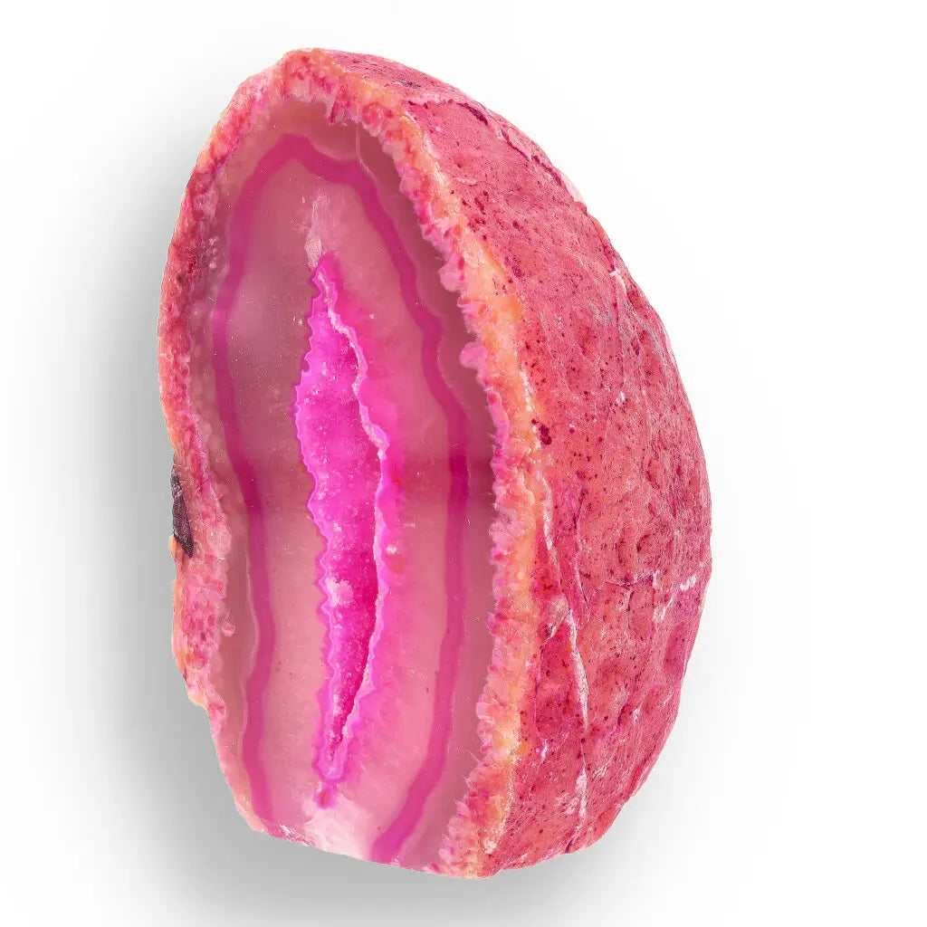 Get your Agate Crystal Cave - Pink Dyed Polished Flat Base Geode online now or in store at Forever Gems in Franschhoek, South Africa