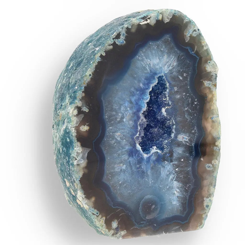 Get your Blue Agate Treasure - Dyed Brazilian Flat Base Geode online now or in store at Forever Gems in Franschhoek, South Africa