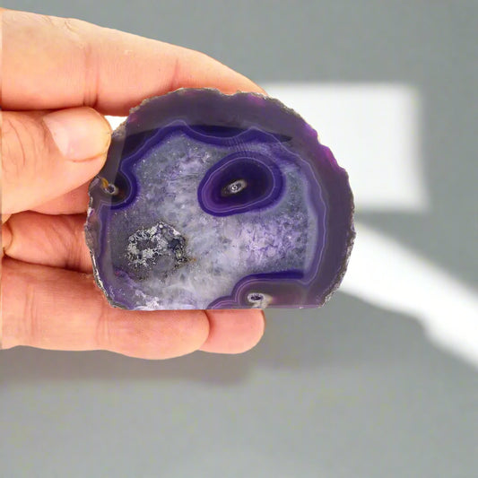 Get your Purple Dyed Agate Portal - Colorful Flat Base Crystal Geode online now or in store at Forever Gems in Franschhoek, South Africa