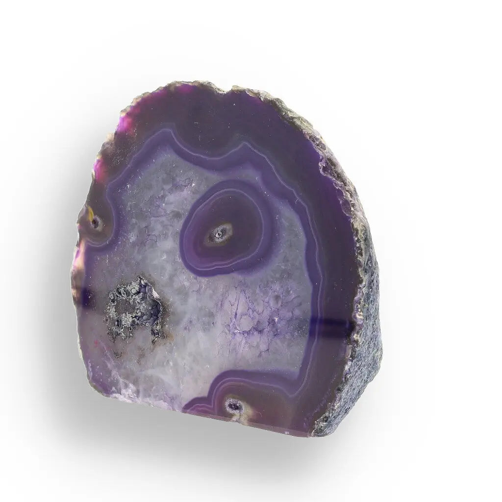 Get your Purple Dyed Agate Portal - Colorful Flat Base Crystal Geode online now or in store at Forever Gems in Franschhoek, South Africa