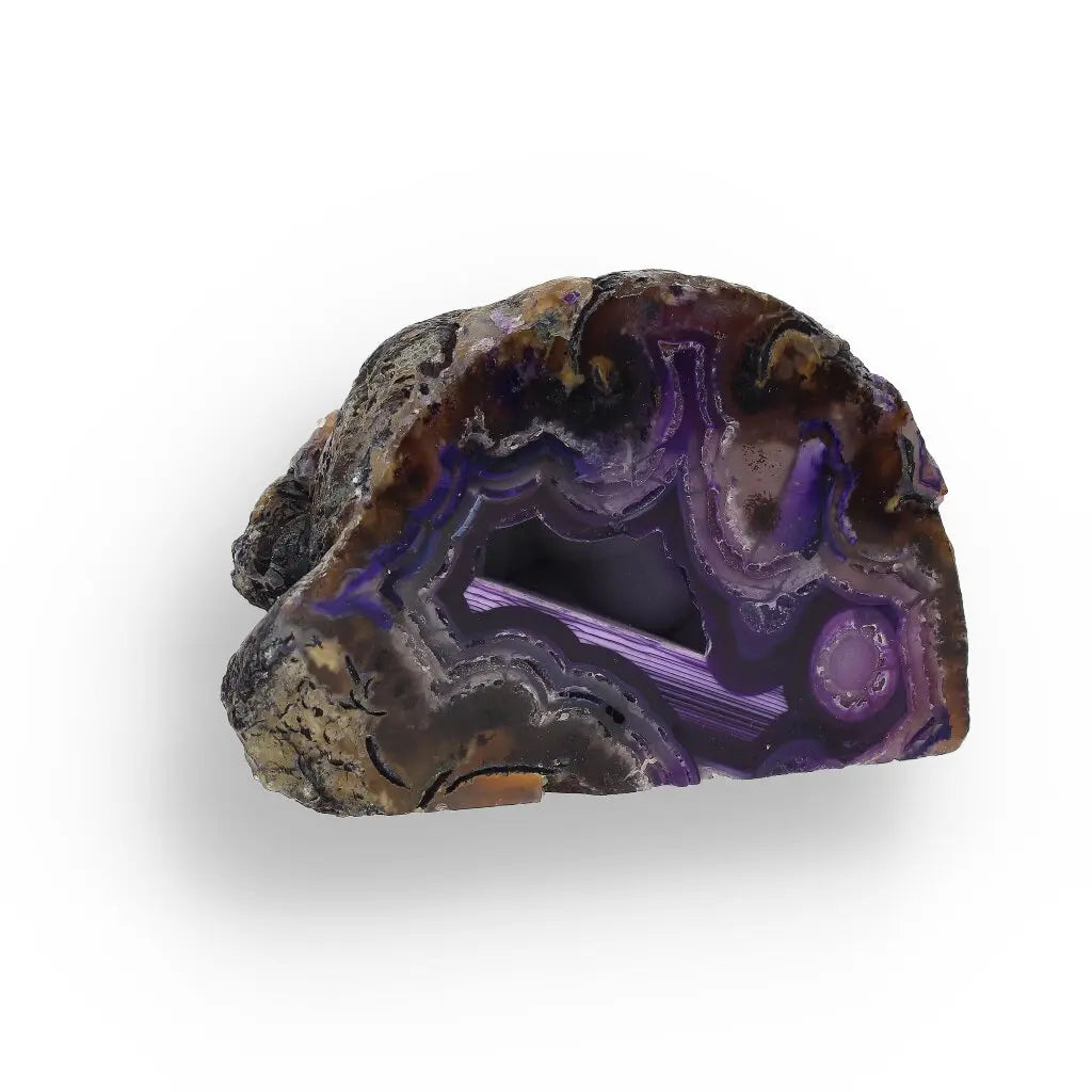 Get your Agate Nature's Masterpiece - Purple Dyed Flat Base Geode online now or in store at Forever Gems in Franschhoek, South Africa