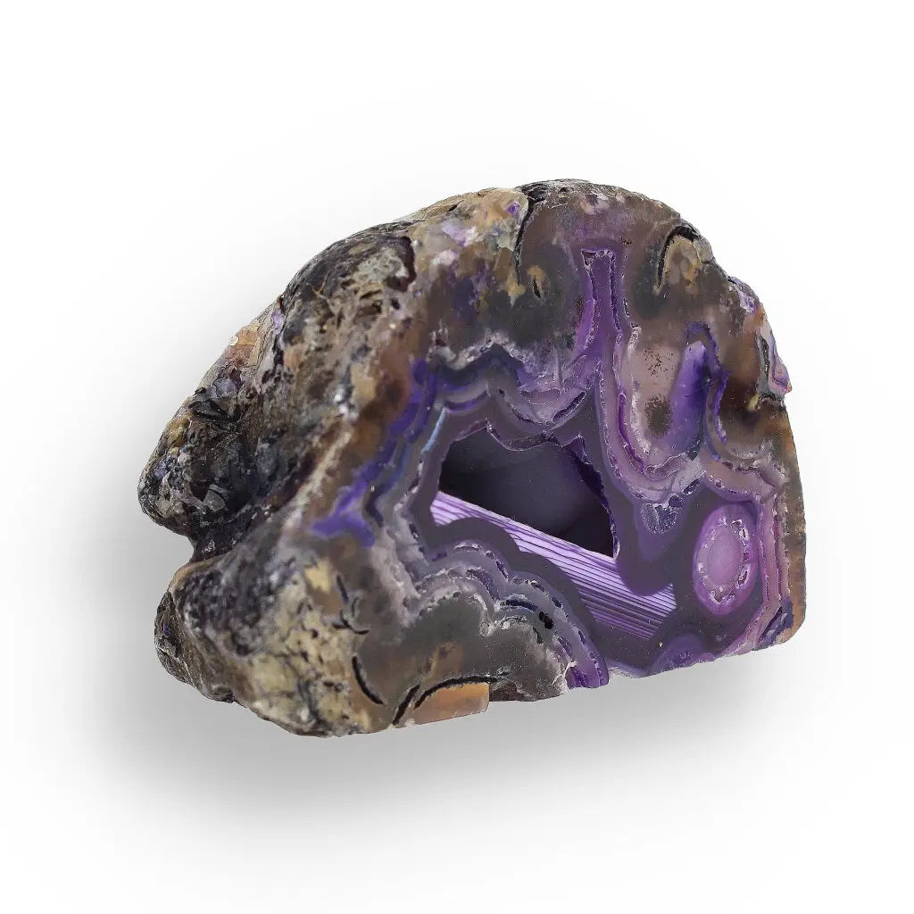 Get your Agate Nature's Masterpiece - Purple Dyed Flat Base Geode online now or in store at Forever Gems in Franschhoek, South Africa