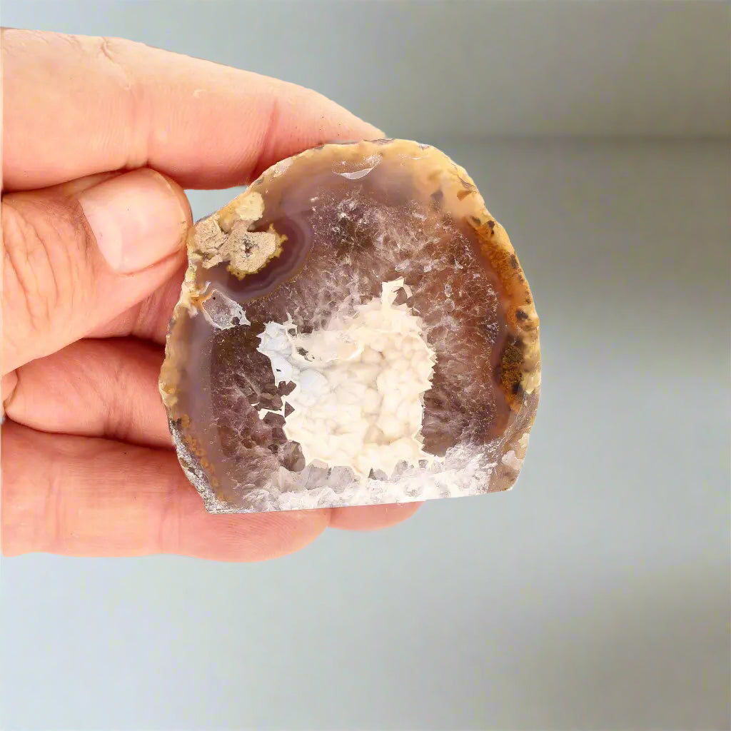 Get your Agate Cosmic Window - Natural Polished Flat Base Crystal online now or in store at Forever Gems in Franschhoek, South Africa