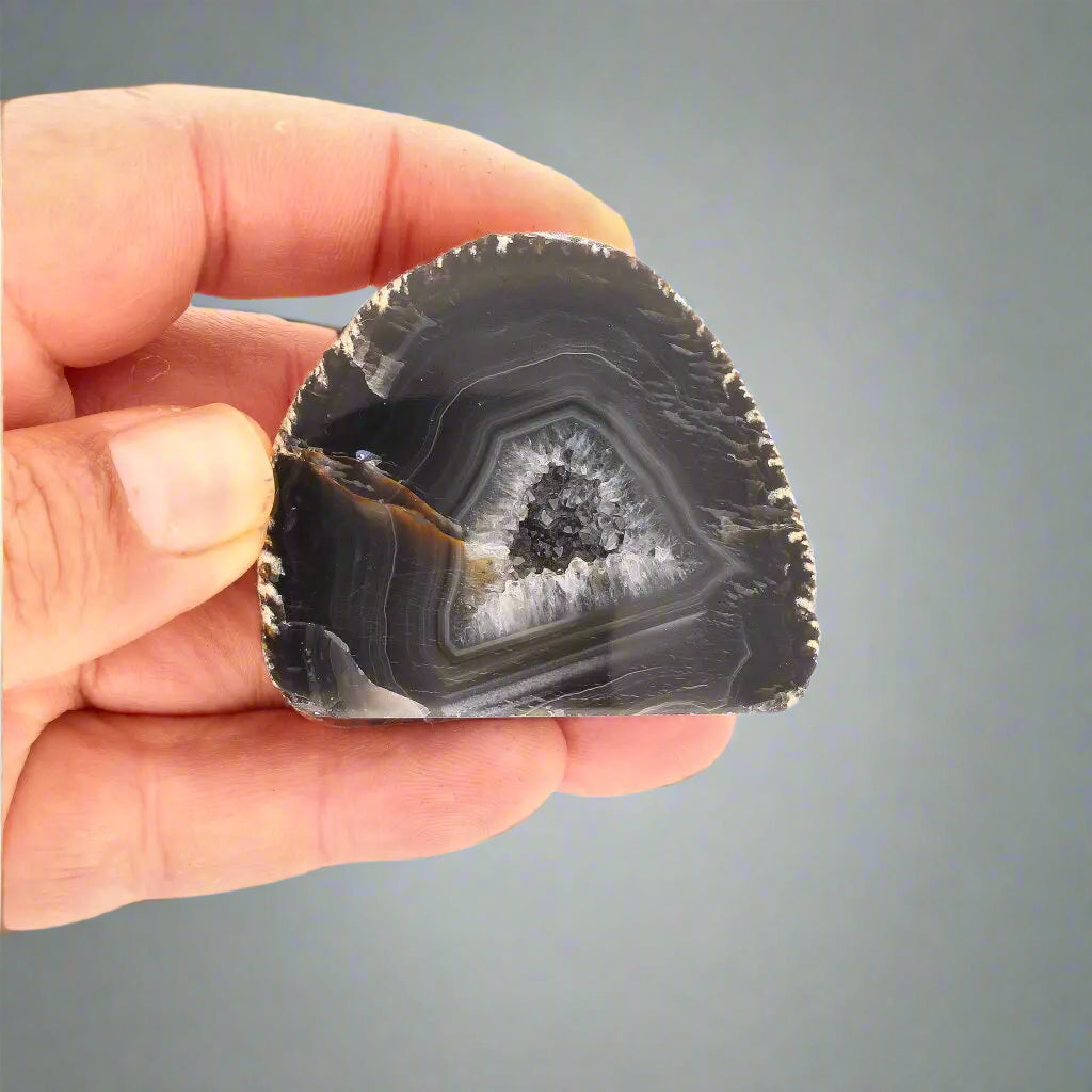 Get your Agate Earth's Secret - Natural Flat Base Geode Specimen online now or in store at Forever Gems in Franschhoek, South Africa