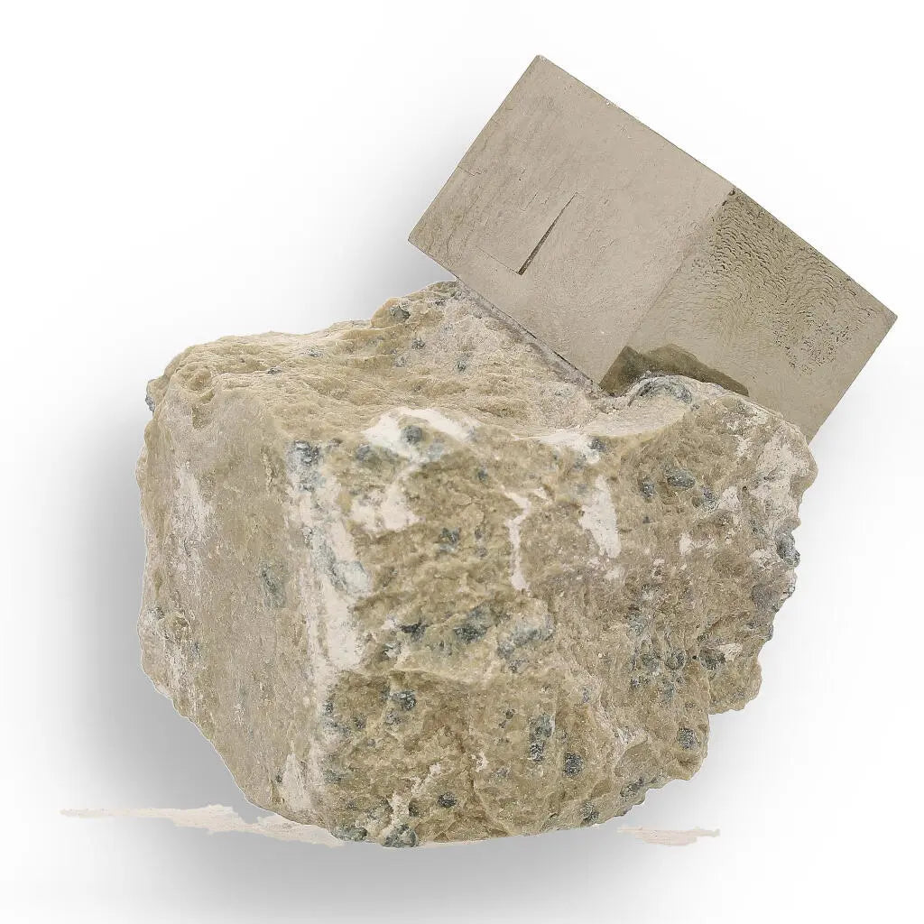 Get your Natural Pyrite Cube – Sculptural Mineral Marvel with a Flat Base Display online now or in store at Forever Gems in Franschhoek, South Africa