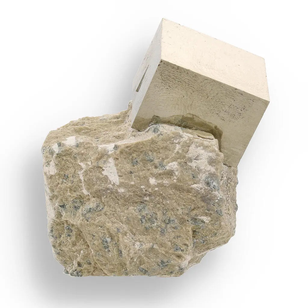 Get your Natural Pyrite Cube – Sculptural Mineral Marvel with a Flat Base Display online now or in store at Forever Gems in Franschhoek, South Africa