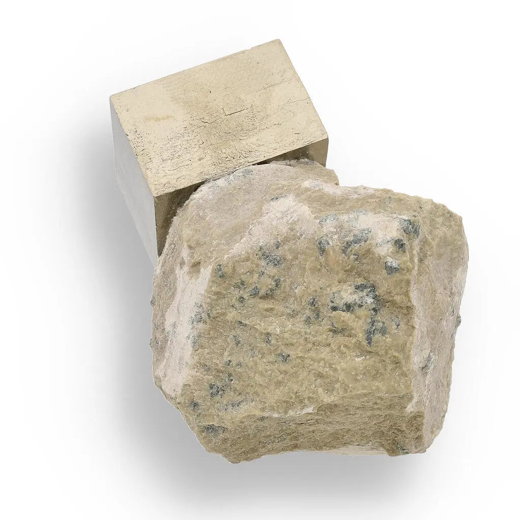 Get your Natural Pyrite Cube – Sculptural Mineral Marvel with a Flat Base Display online now or in store at Forever Gems in Franschhoek, South Africa