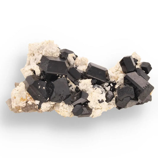 Get your Schorl Black Tourmaline with Feldspar and Smoky Quartz online now or in store at Forever Gems in Franschhoek, South Africa