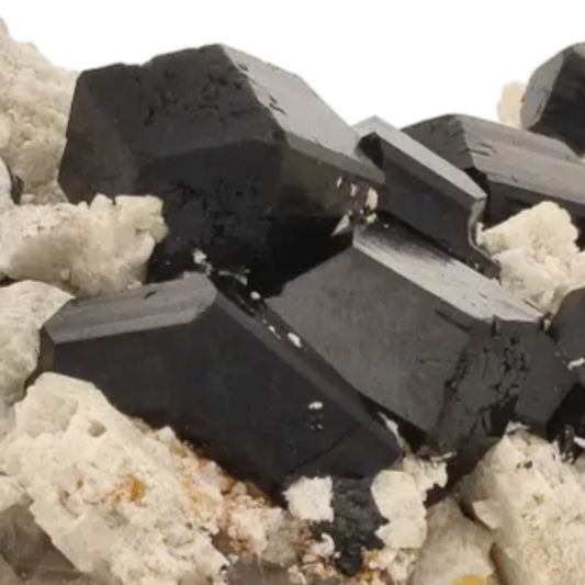Get your Schorl Black Tourmaline with Feldspar and Smoky Quartz online now or in store at Forever Gems in Franschhoek, South Africa
