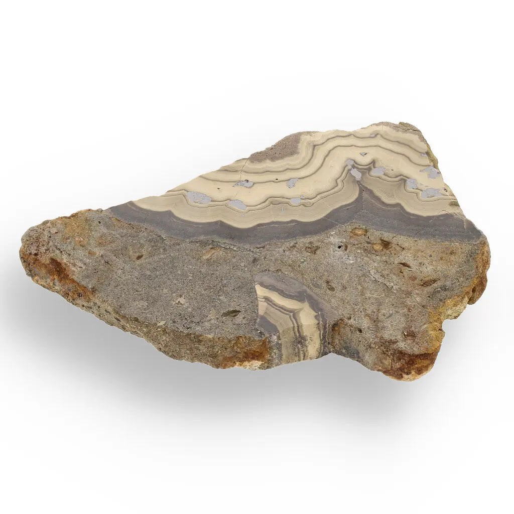 Get your Olkusz Schalenblende Display Piece: Beautifully Banded Sphalerite, Galena & Marcasite from Southern Poland online now or in store at Forever Gems in Franschhoek, South Africa