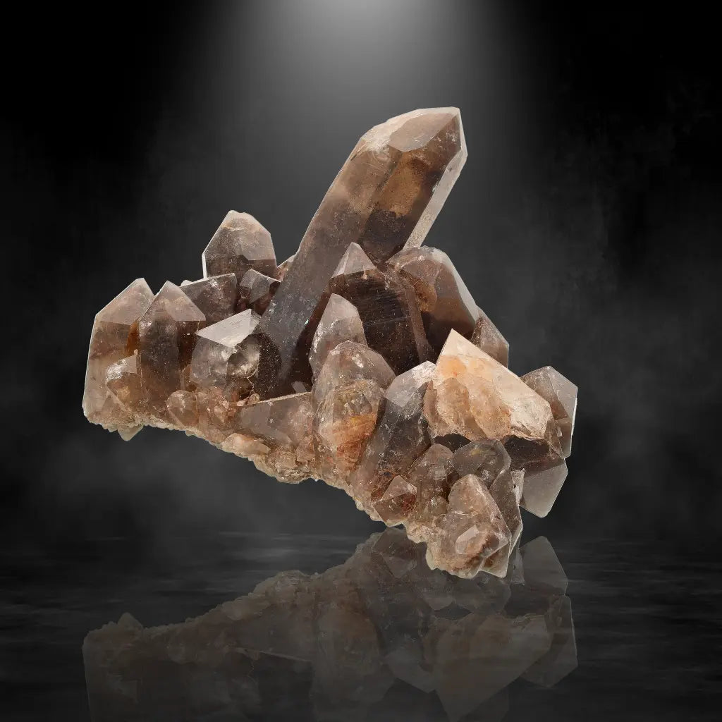 Get your Smoky Quartz Points with Fiery Red Hematite Veins online now or in store at Forever Gems in Franschhoek, South Africa