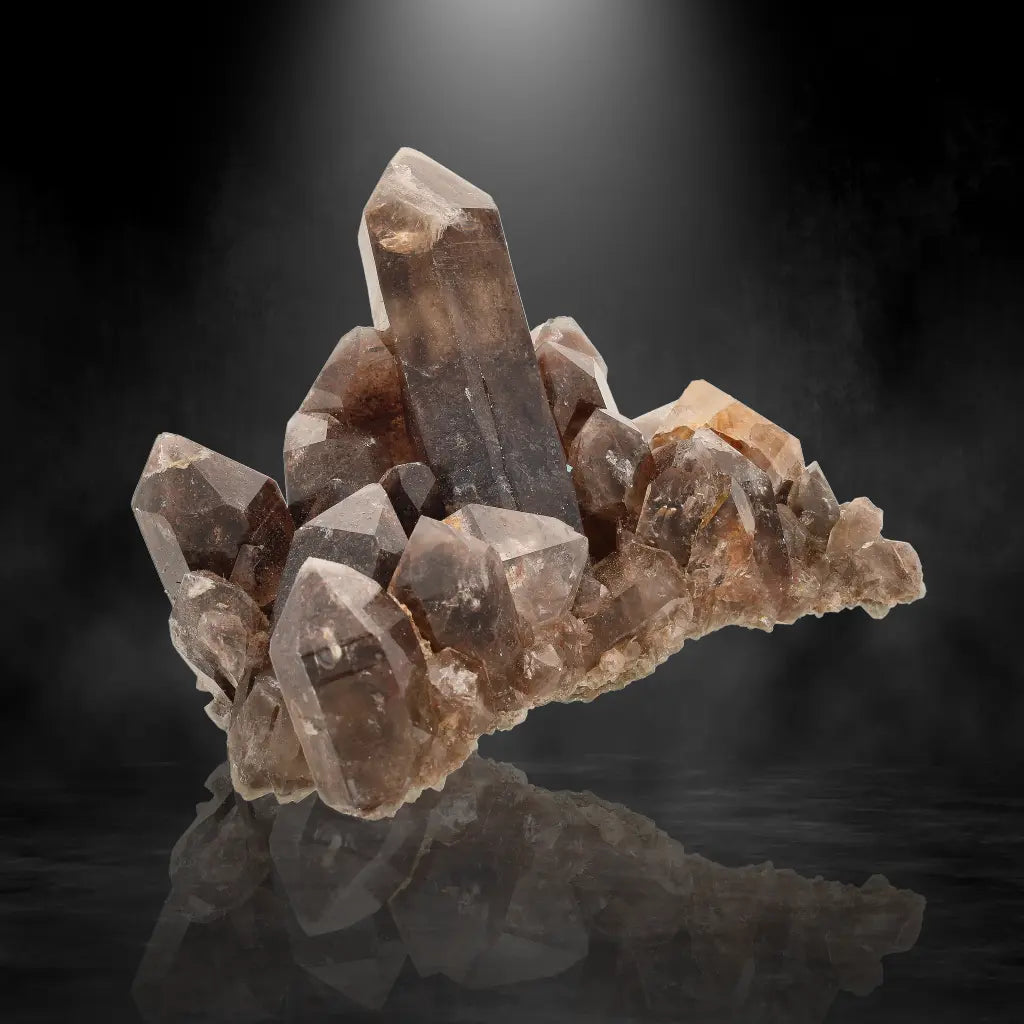 Get your Smoky Quartz Points with Fiery Red Hematite Veins online now or in store at Forever Gems in Franschhoek, South Africa