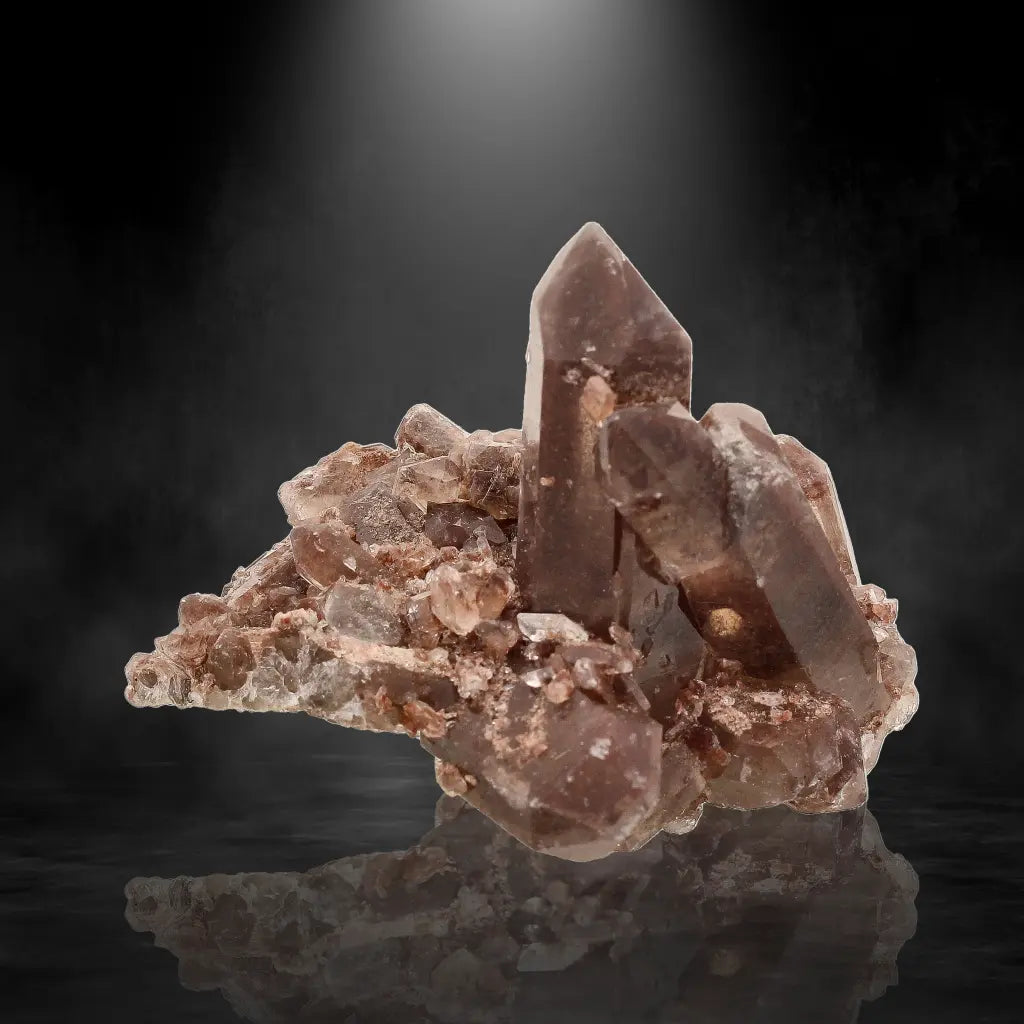 Get your Smoky Quartz Crystal Cluster with Hematite Coloration online now or in store at Forever Gems in Franschhoek, South Africa