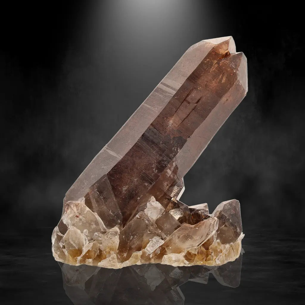 Get your Unique Hematite-Coated Smoky Quartz Cluster from Namaqualand online now or in store at Forever Gems in Franschhoek, South Africa