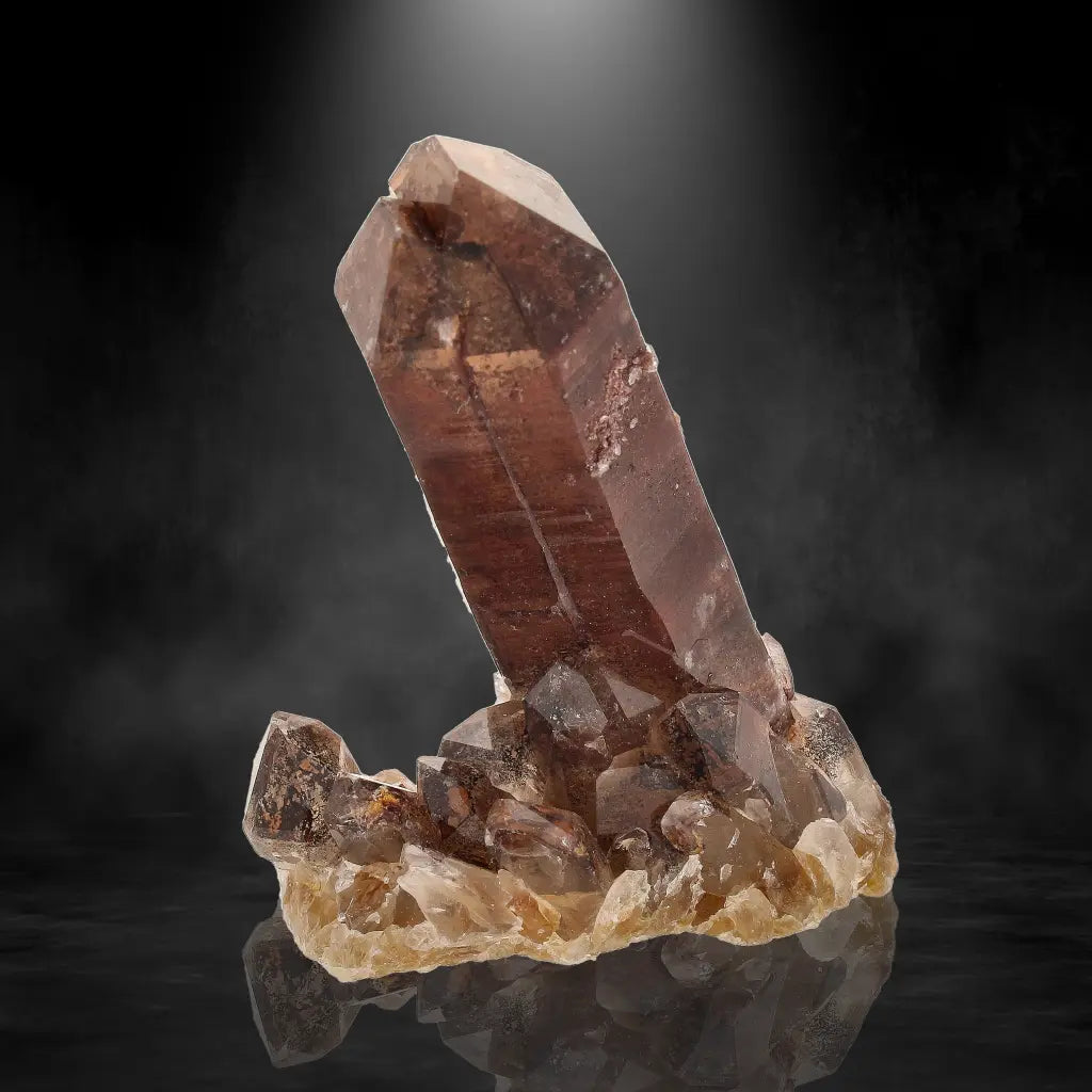 Get your Unique Hematite-Coated Smoky Quartz Cluster from Namaqualand online now or in store at Forever Gems in Franschhoek, South Africa