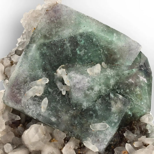 Sea Green Fluorite and Quartz from Okorusu Mine, Namibia