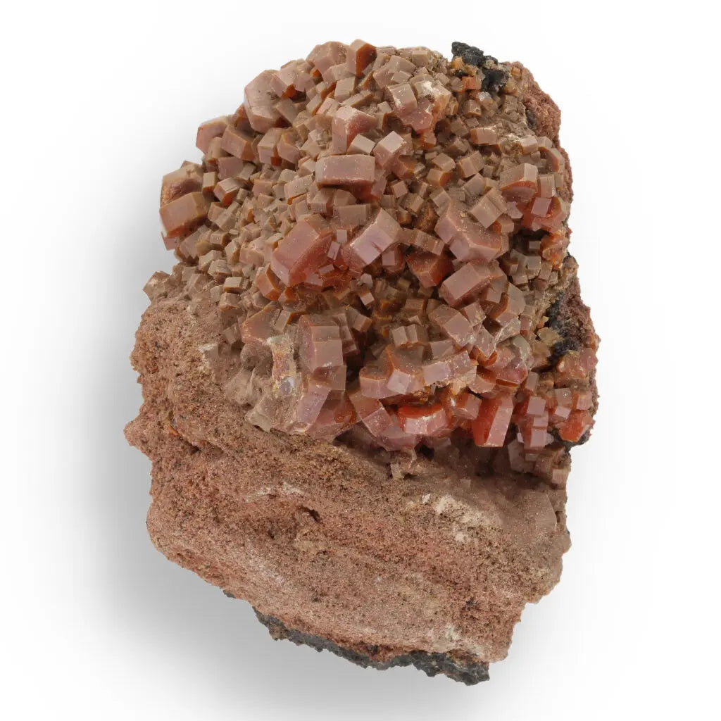 Get your Vanadinite Magic: Hexagonal Crimson Crystals on Matrix online now or in store at Forever Gems in Franschhoek, South Africa