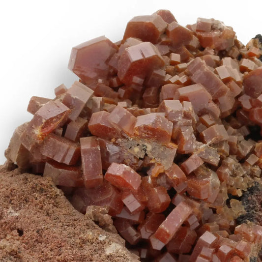 Get your Vanadinite Magic: Hexagonal Crimson Crystals on Matrix online now or in store at Forever Gems in Franschhoek, South Africa