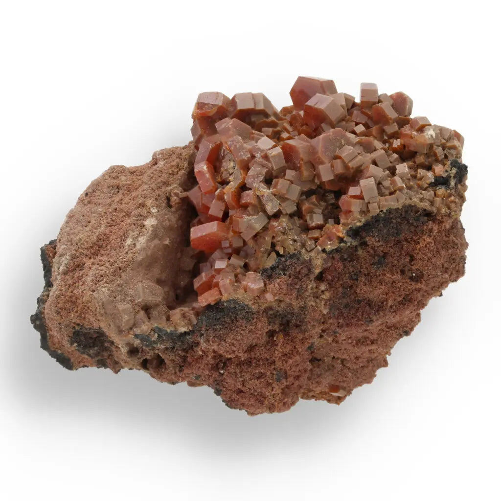 Get your Vanadinite Magic: Hexagonal Crimson Crystals on Matrix online now or in store at Forever Gems in Franschhoek, South Africa