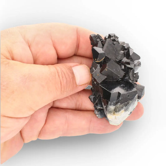 Black Tourmaline with Hyalite Opal from Namibia
