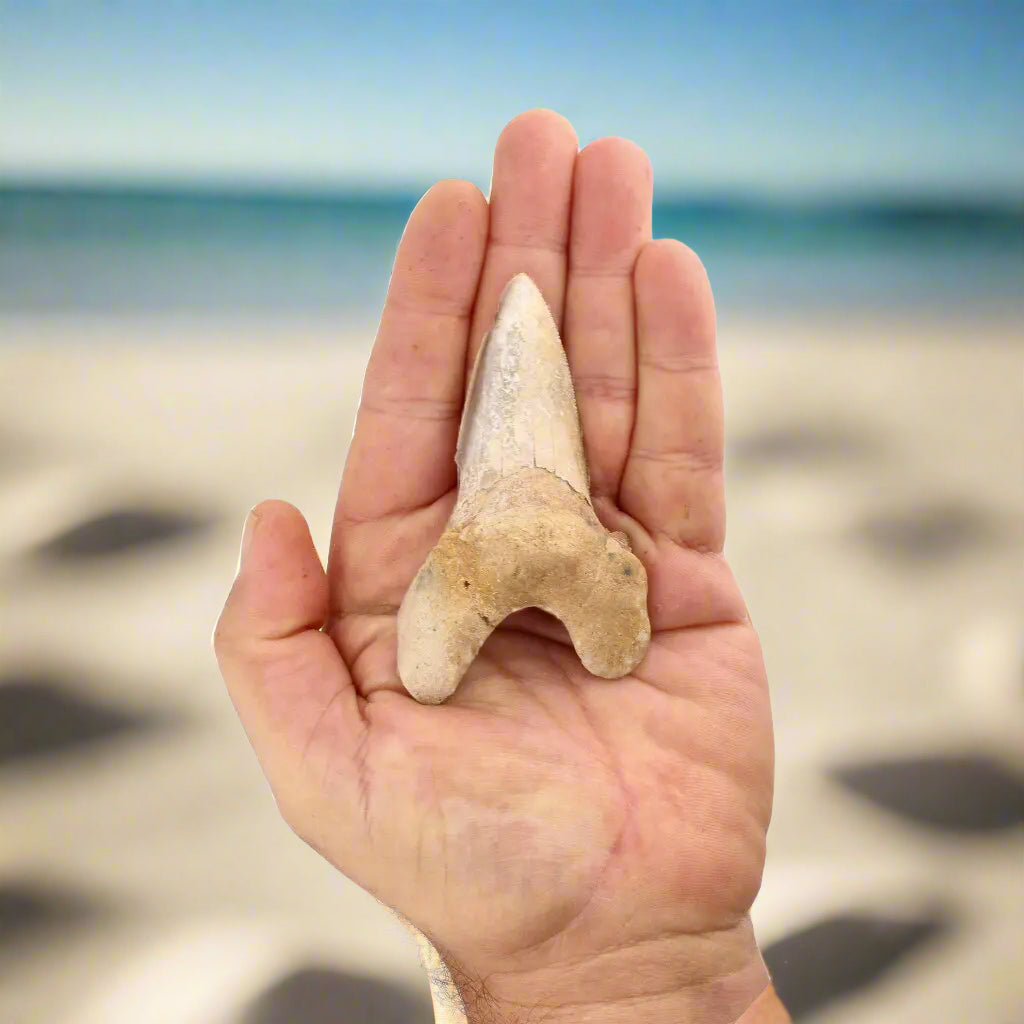 Get your Sokolovi (Auriculatus) Shark Tooth – Rare Moroccan Fossil Find online now or in store at Forever Gems in Franschhoek, South Africa