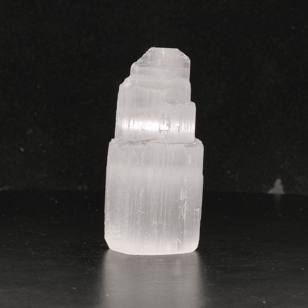 Get your Satin Spar Tower – 6cm Glow of Calm online now or in store at Forever Gems in Franschhoek, South Africa