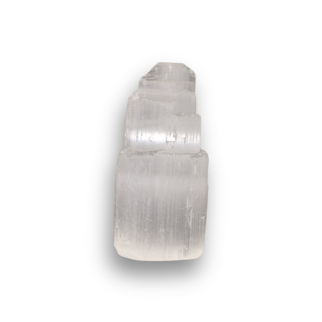 Get your Satin Spar Tower – 6cm Glow of Calm online now or in store at Forever Gems in Franschhoek, South Africa