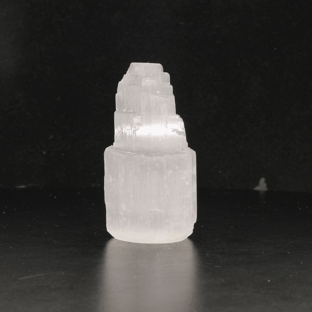 Get your Satin Spar Tower – 6cm Glow of Calm online now or in store at Forever Gems in Franschhoek, South Africa
