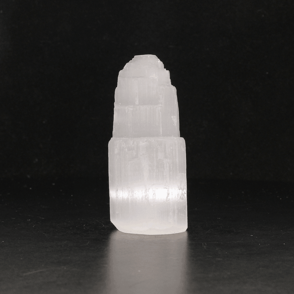 Get your Satin Spar Tower – 6cm Glow of Calm online now or in store at Forever Gems in Franschhoek, South Africa