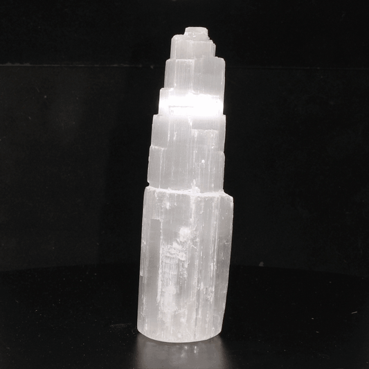Get your Satin Spar Tower – 15cm Light Beam of Serenity online now or in store at Forever Gems in Franschhoek, South Africa