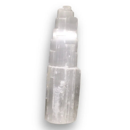 Get your Satin Spar Tower – 15cm Light Beam of Serenity online now or in store at Forever Gems in Franschhoek, South Africa