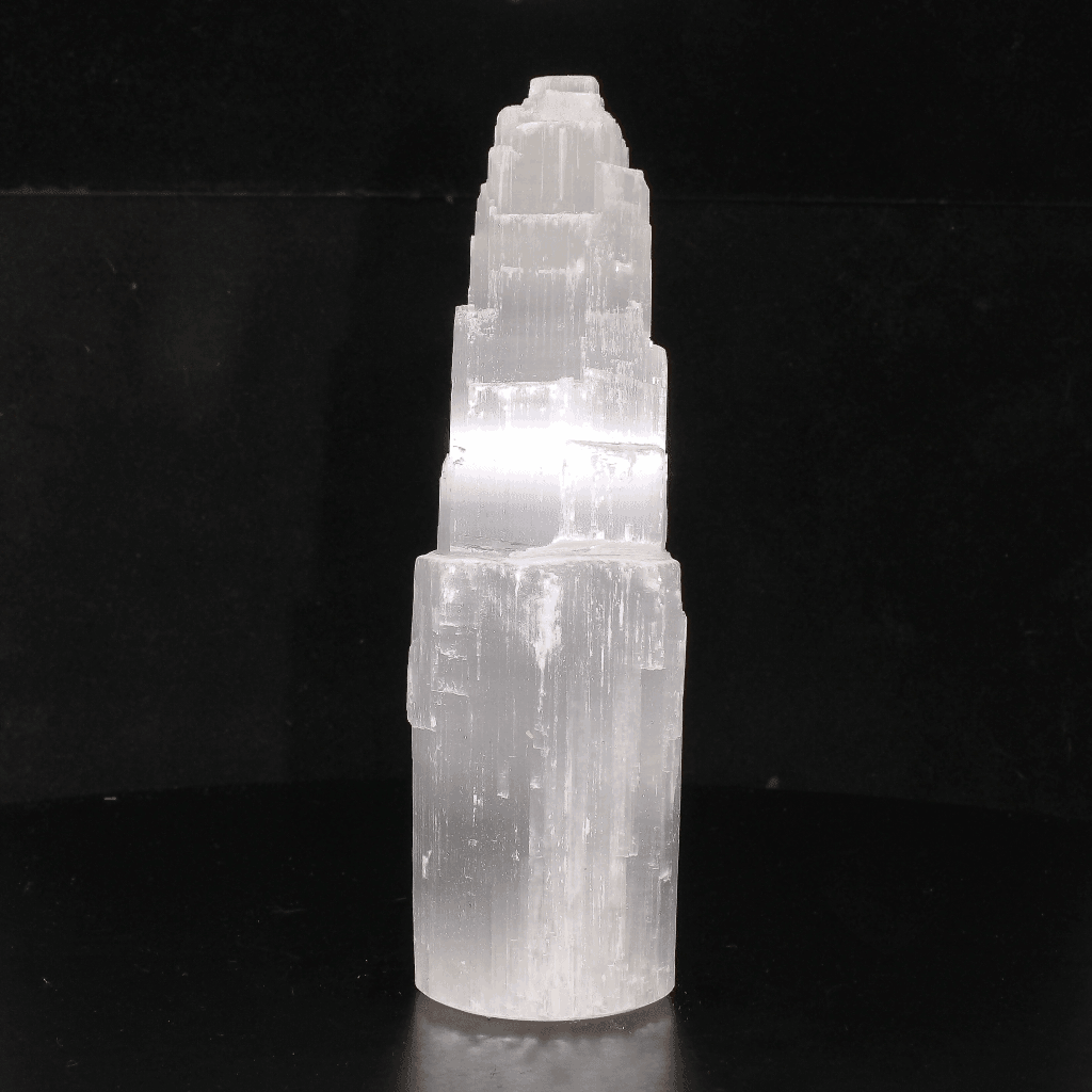 Get your Satin Spar Tower – 15cm Light Beam of Serenity online now or in store at Forever Gems in Franschhoek, South Africa